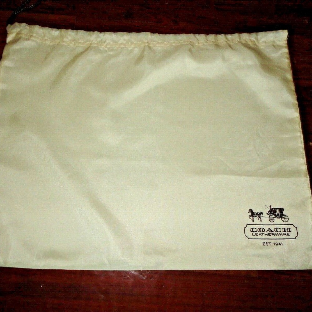 COACH BROWN & CREAM DUST BAG COVER DRAWSTRING 15 X 19